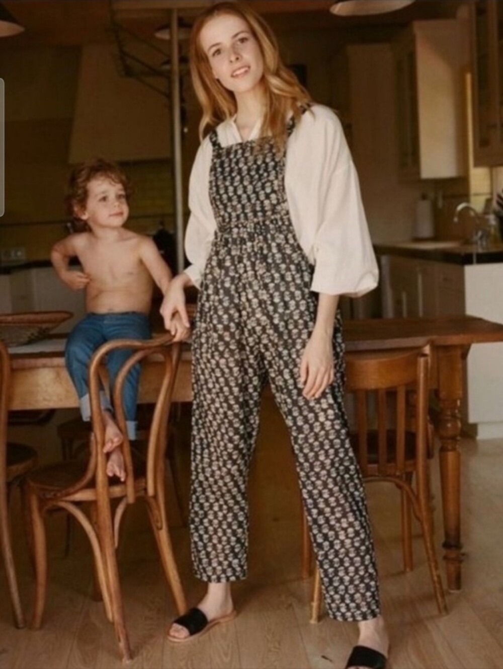 Doen Shaanti blockprint overalls, medium